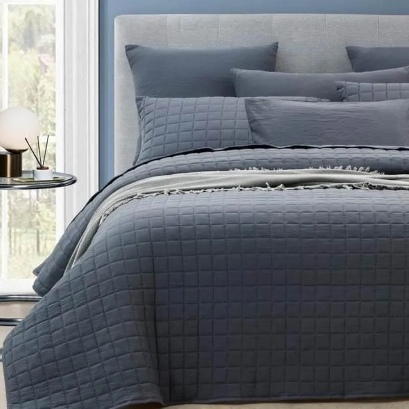 Home Fashion Vintage Stone Wash Charcoal 7 Piece Coverlet Set