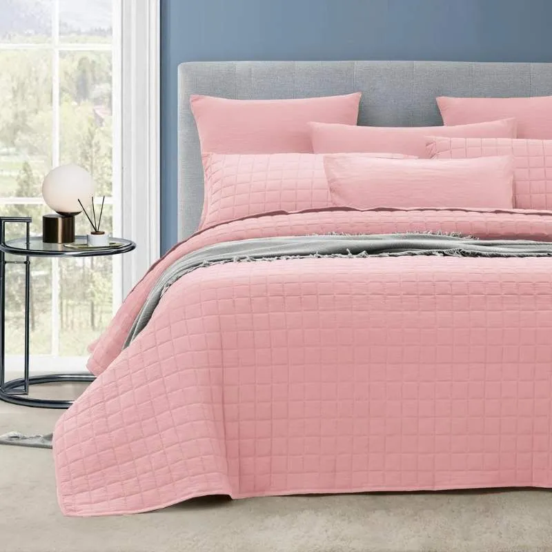 Home Fashion Vintage Stone Wash Nude Pink 7 Piece Coverlet Set