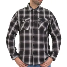 Hot Leathers FLM2023 Men's 'White and Black' Flannel Long Sleeve Shirt