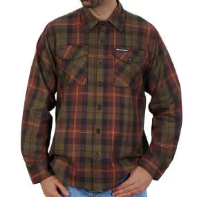 Hot Leathers FLM2040 Men's Green Orange and Brown Long Sleeve Flannel