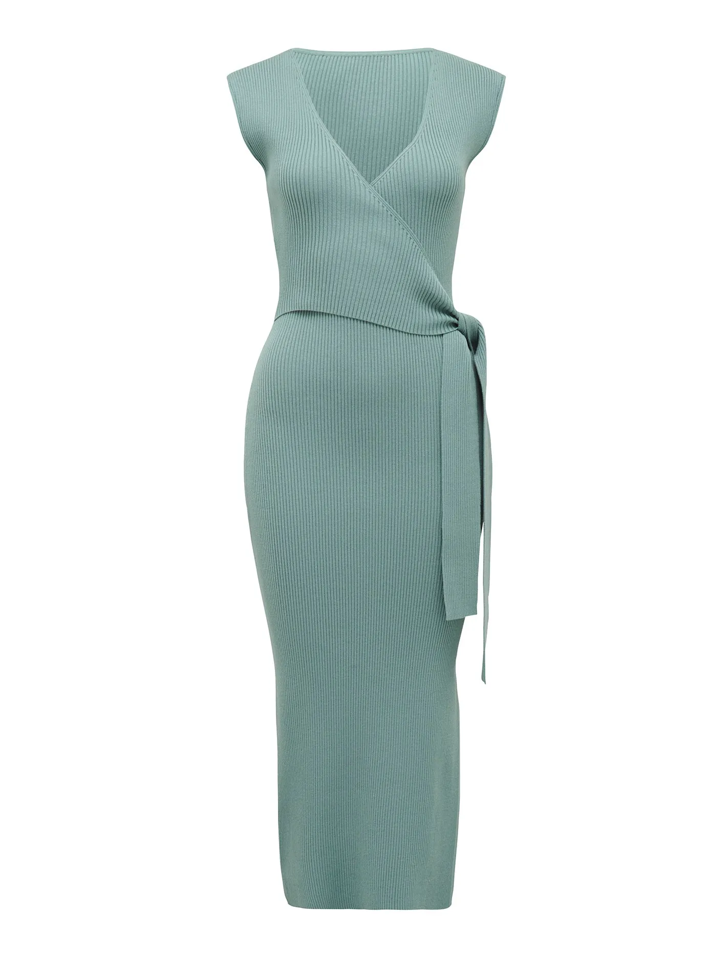 Jacinta Tie Front Knit Midi Dress