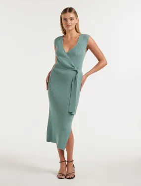 Jacinta Tie Front Knit Midi Dress