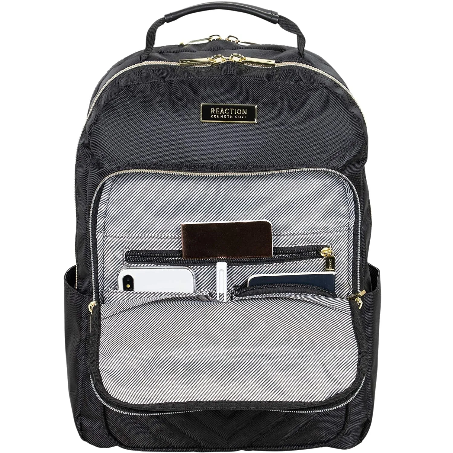 Kenneth Cole Reaction | Quilted 15-Inch Laptop & Tablet Fashion Travel Backpack | Black