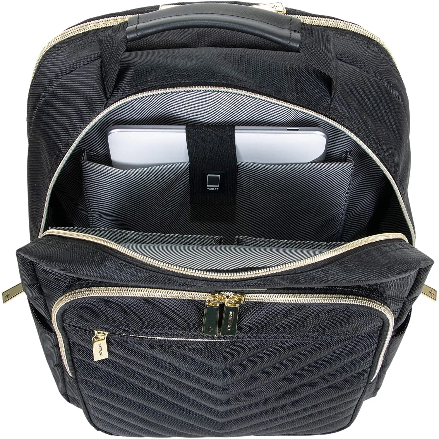 Kenneth Cole Reaction | Quilted 15-Inch Laptop & Tablet Fashion Travel Backpack | Black