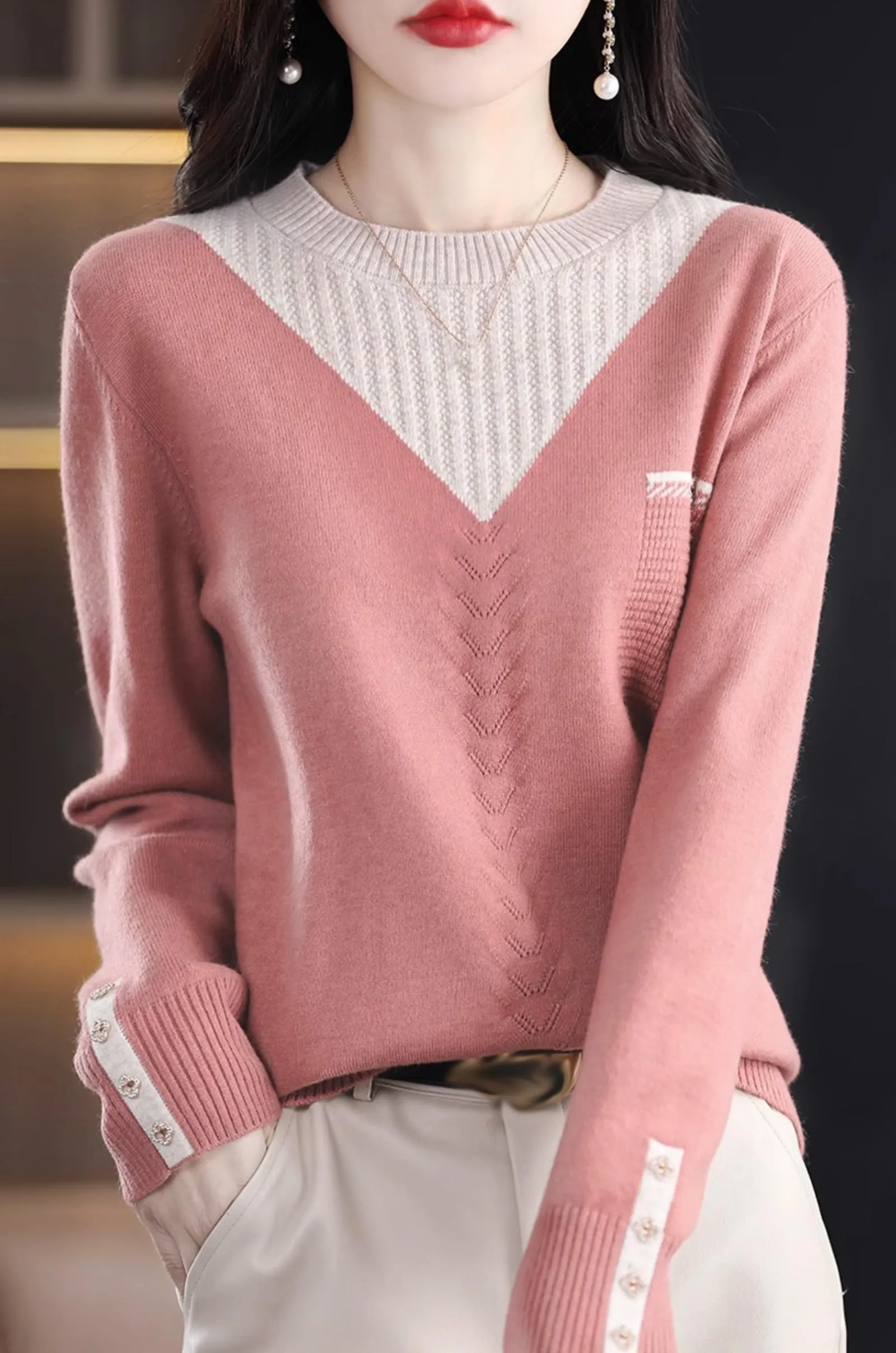 Knit Layered Loose Fall Pullover Tops