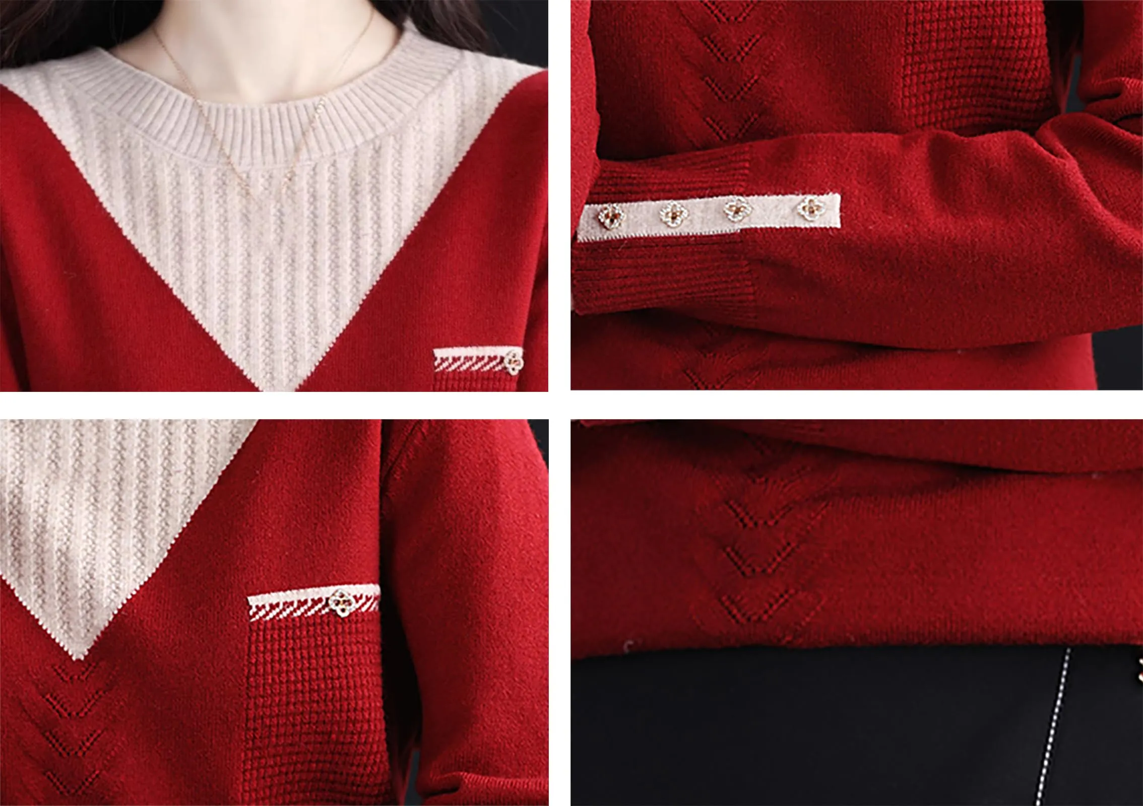 Knit Layered Loose Fall Pullover Tops