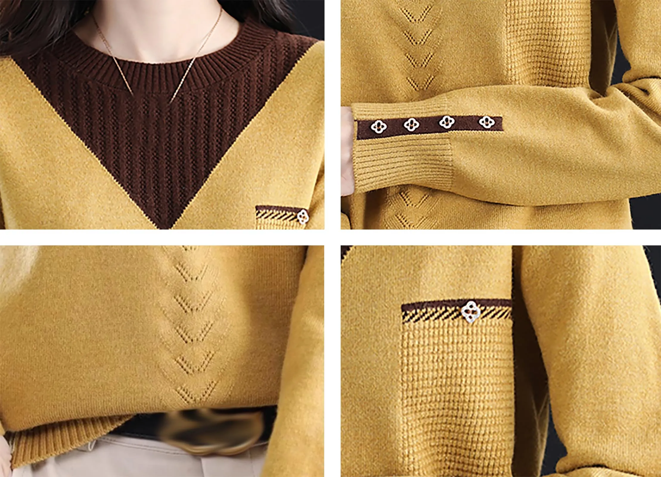 Knit Layered Loose Fall Pullover Tops