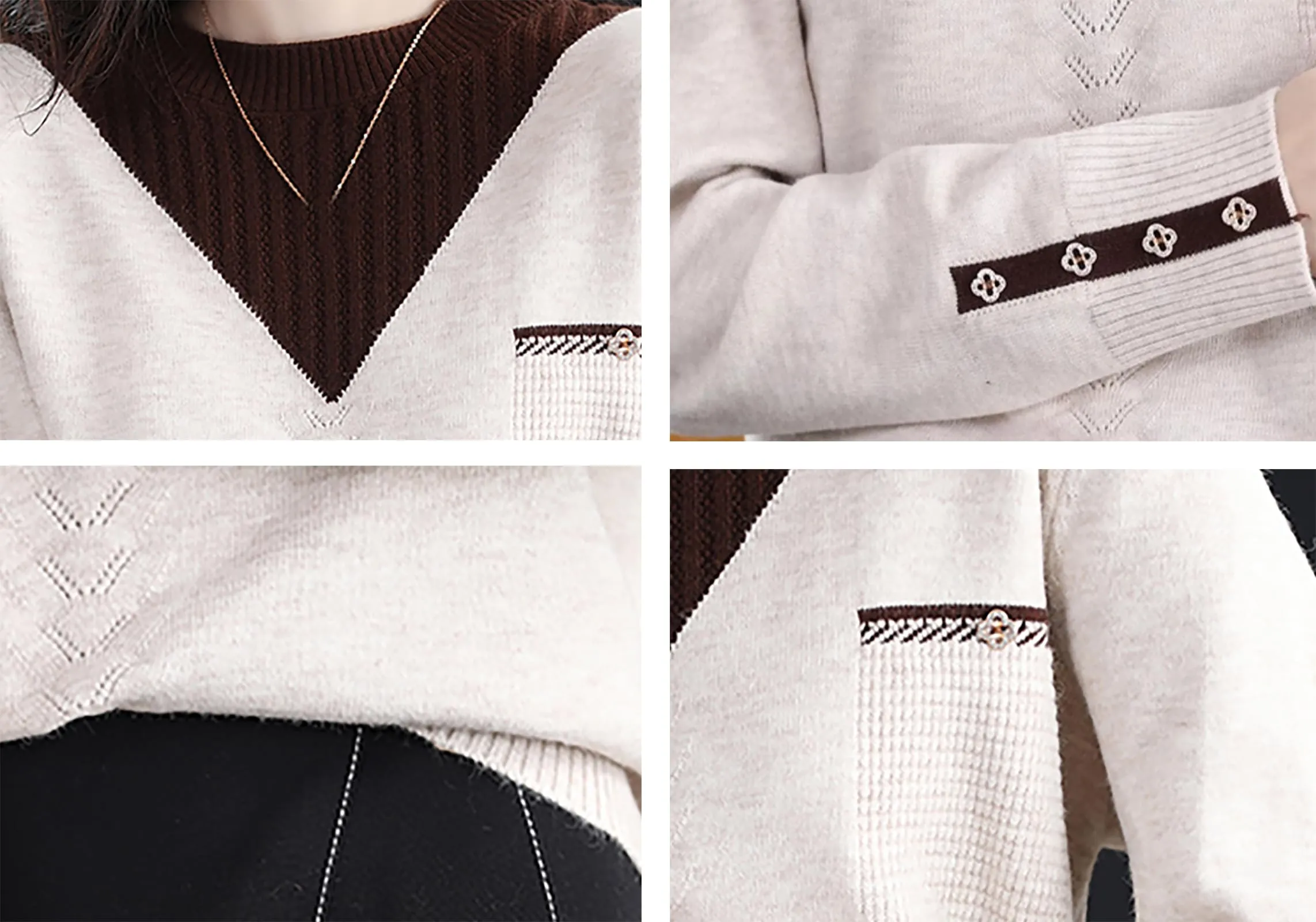 Knit Layered Loose Fall Pullover Tops