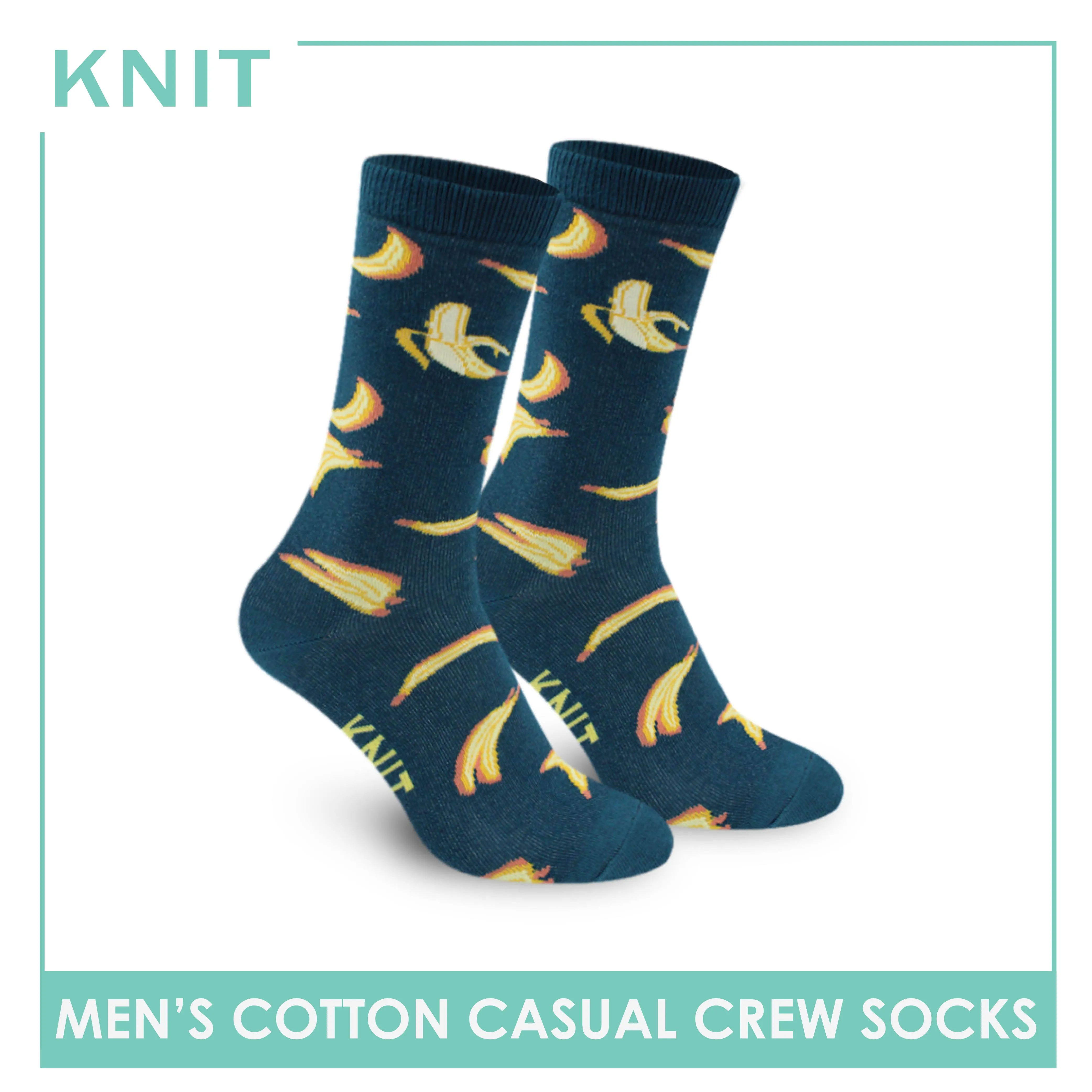 Knit Men's Banana Cotton Light Performance Crew Socks 1 pair KMC3406
