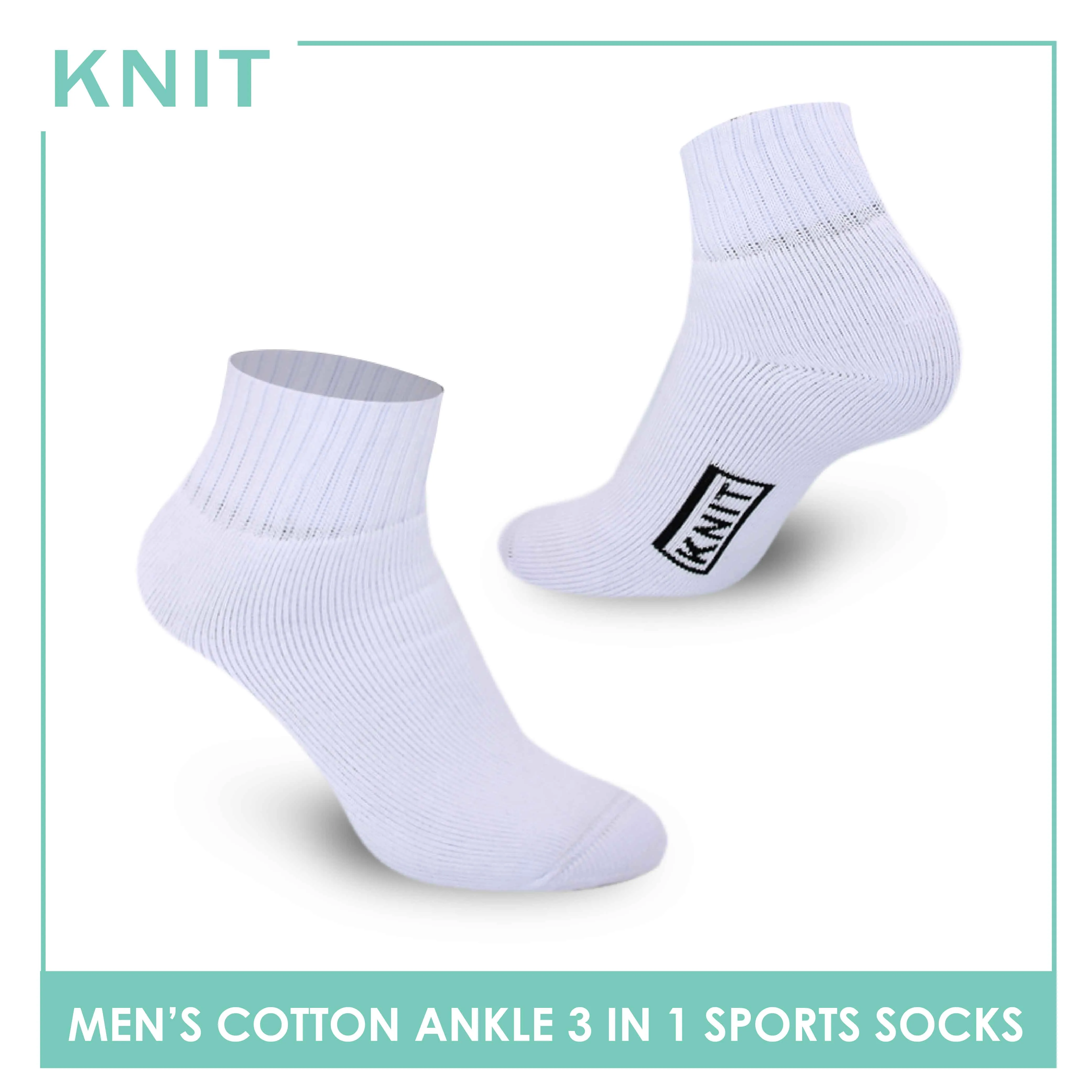 Knit Men's Cotton Ankle 3 pairs in a pack Thick Sports Socks KMSKG2
