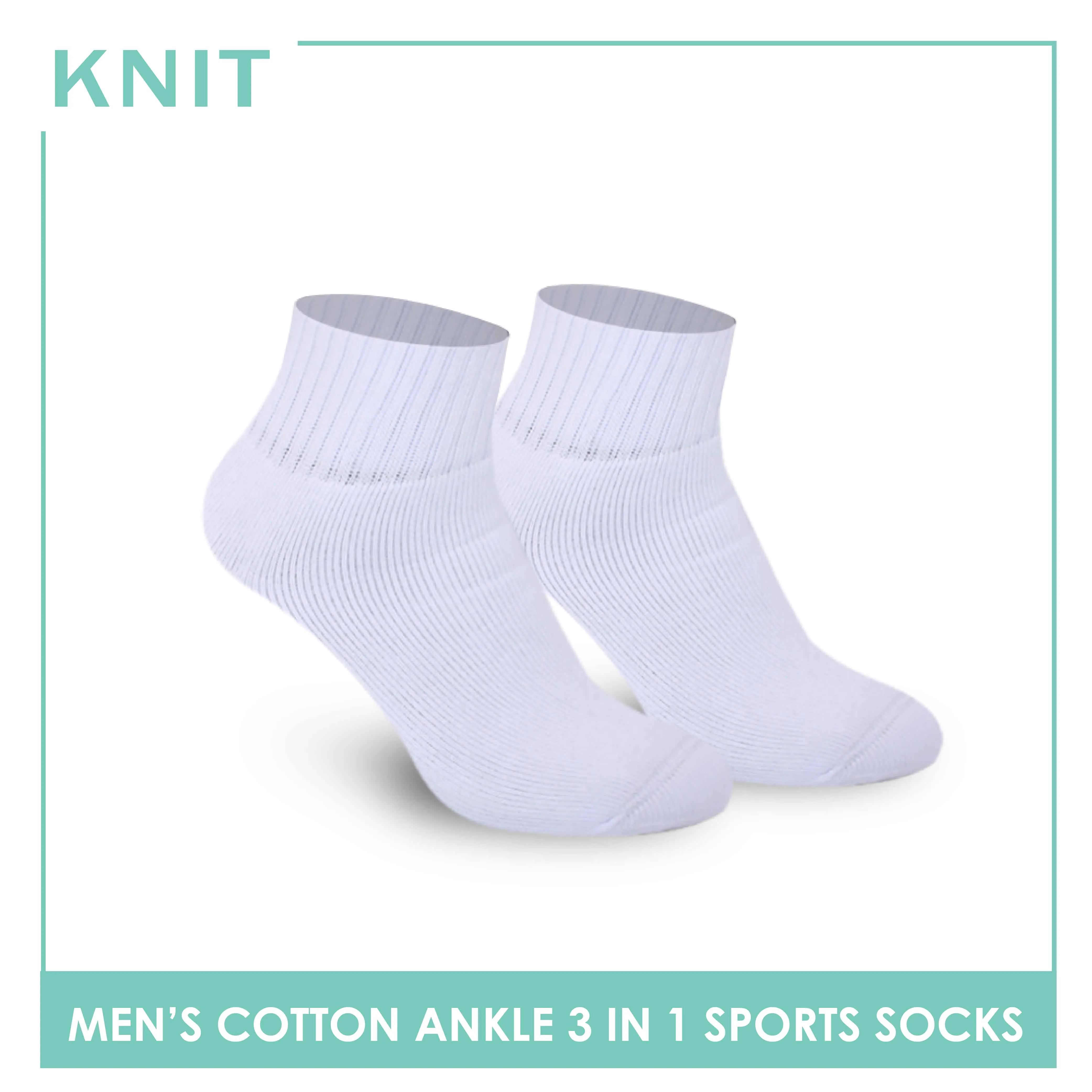 Knit Men's Cotton Ankle 3 pairs in a pack Thick Sports Socks KMSKG2