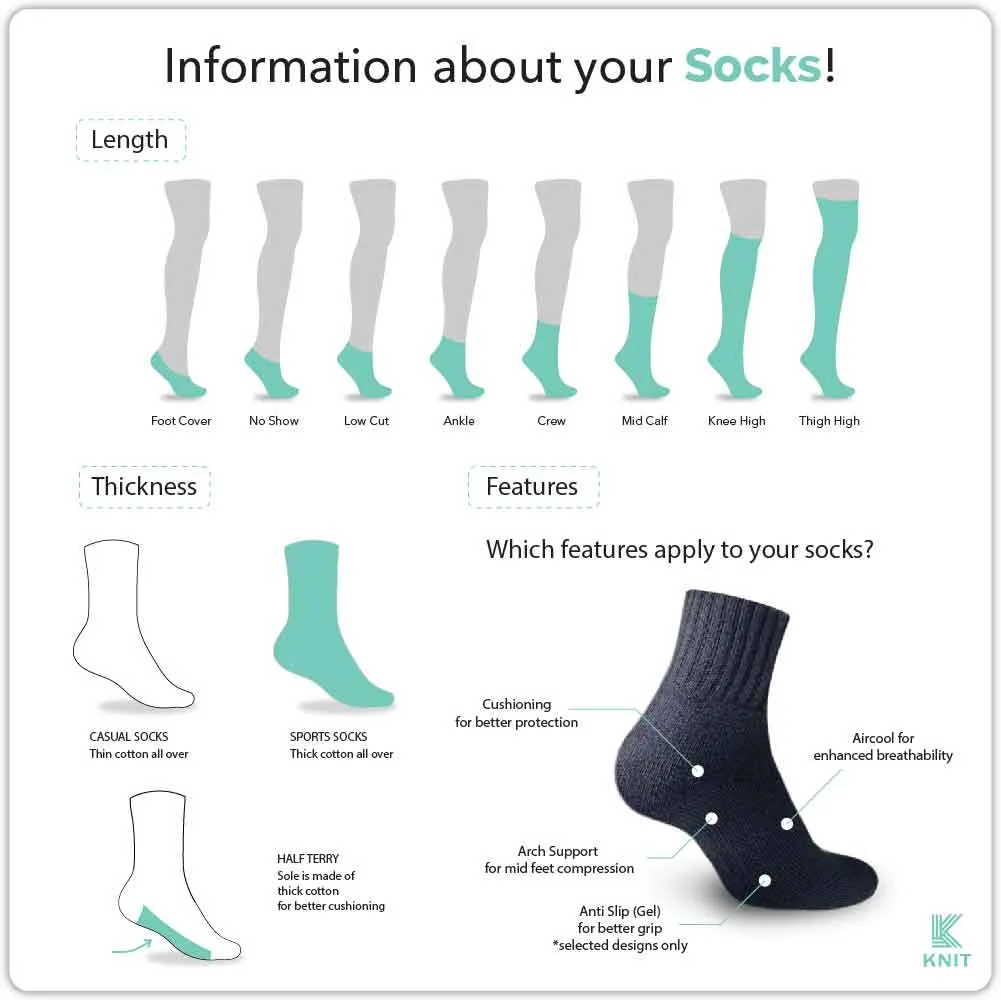 Knit Men's Cotton Ankle 3 pairs in a pack Thick Sports Socks KMSKG2