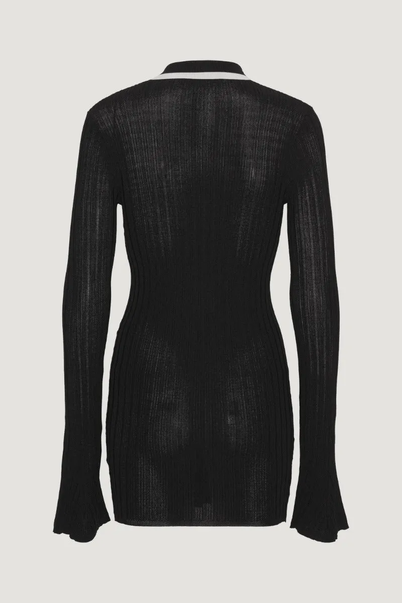 Knit Slim Cardigan - Black Comb.