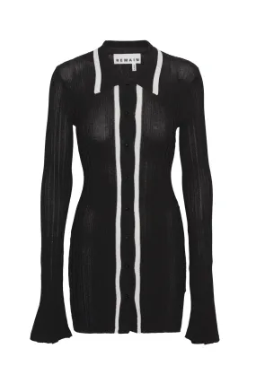 Knit Slim Cardigan - Black Comb.