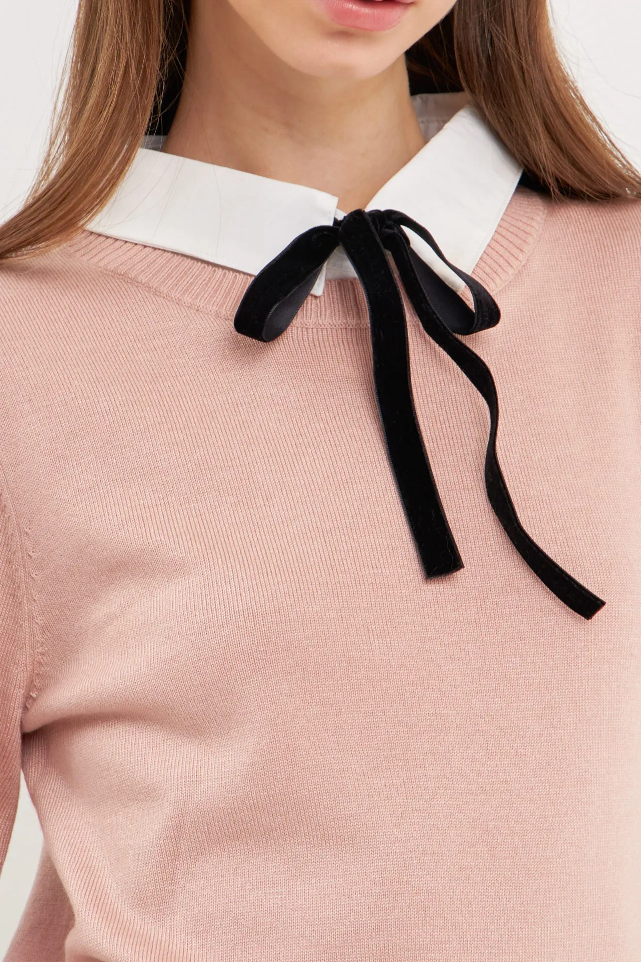 Knit Sweater Mini Dress with Bow