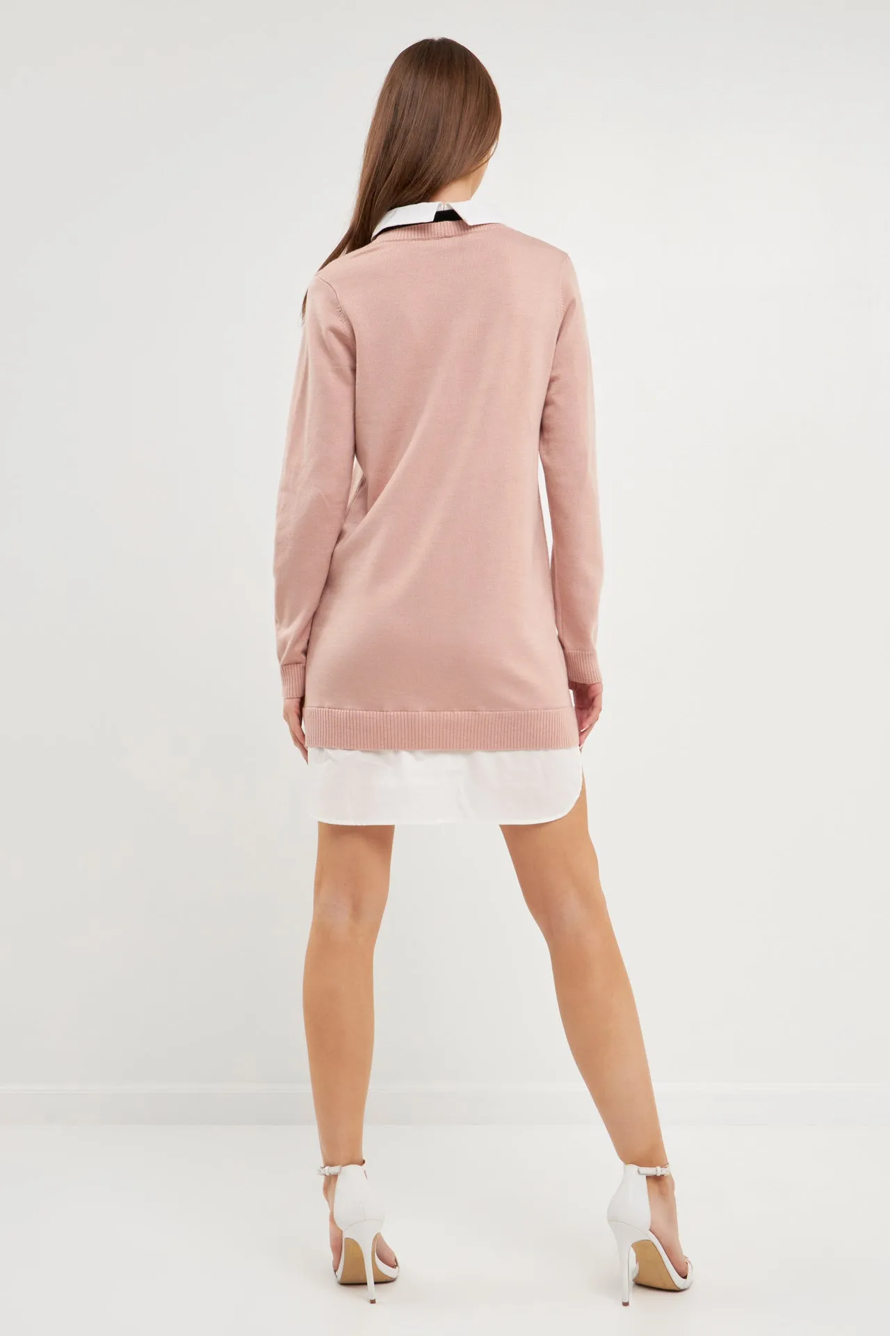 Knit Sweater Mini Dress with Bow