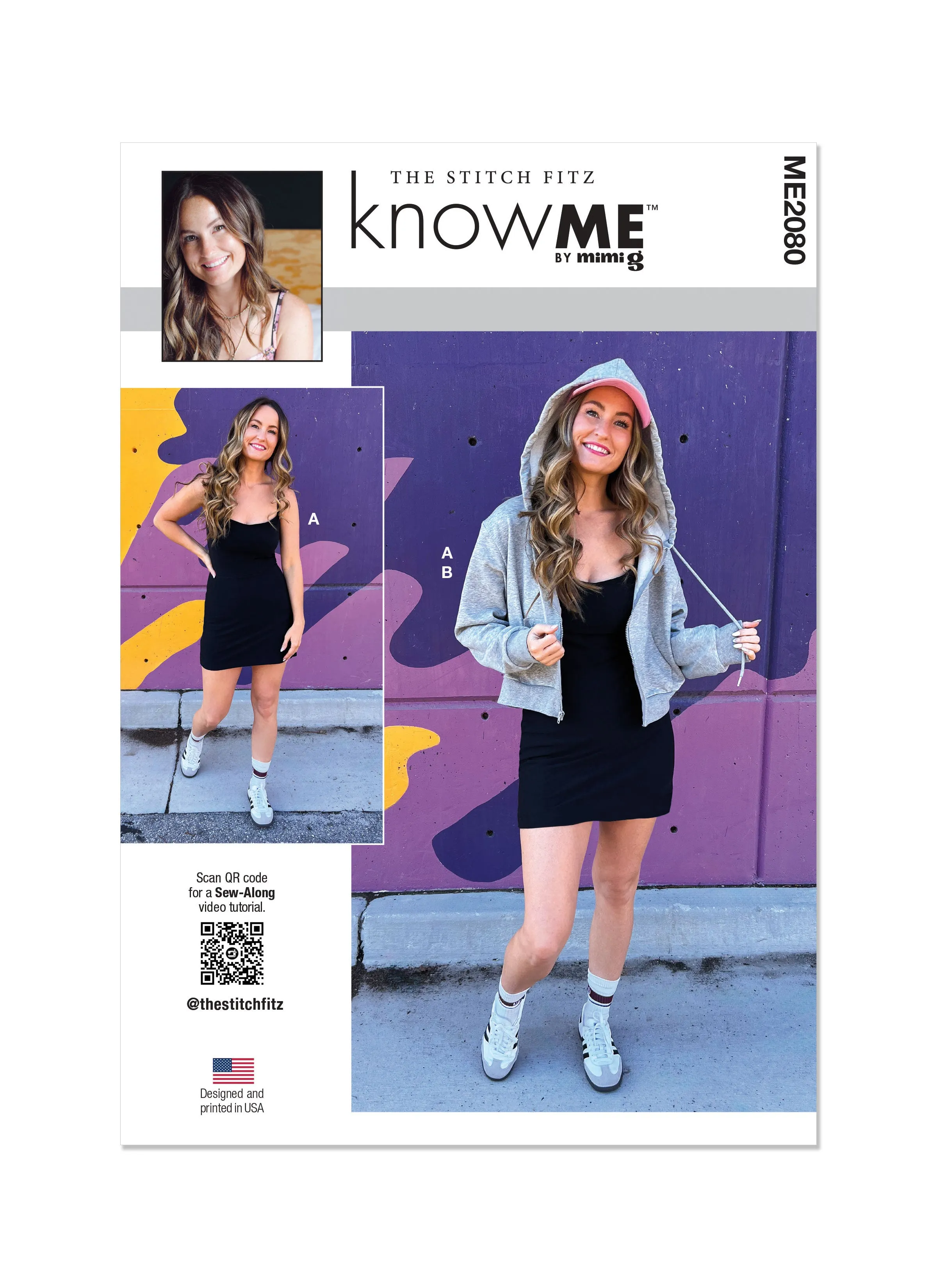 Know Me sewing pattern KM2080 Dress and Hoodie by The Stitch Fitz