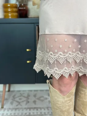Lace Dress Slip Extender - Taupe