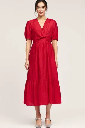 Lady In Red Twist Front Dress