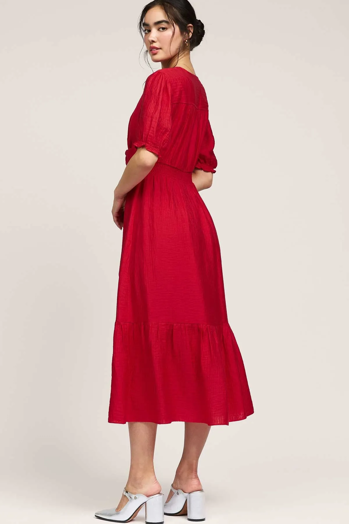 Lady In Red Twist Front Dress