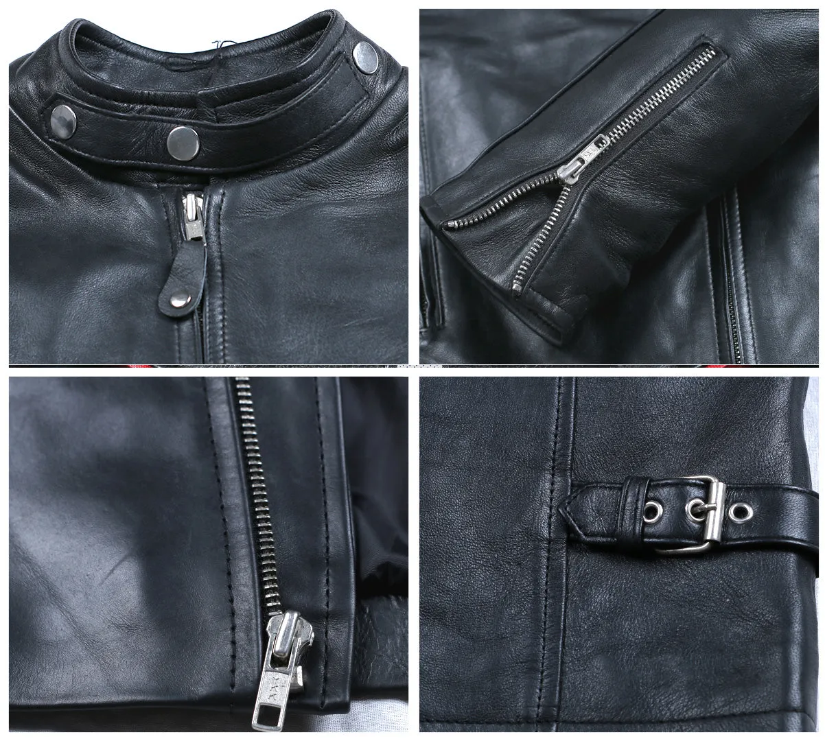Leather Jackets Hub Mens Genuine Lambskin Leather Jacket (Black, Classic Jacket) - 1501070