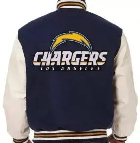 Letterman Los Angeles Chargers Navy and White Varsity Jacket