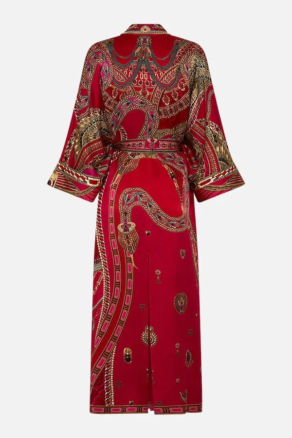 LONG ROBE WITH NARROW COLLAR