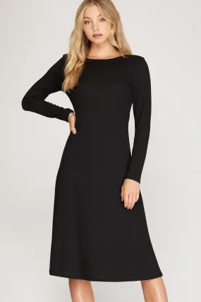 Long Sleeve Knit Midi Dress