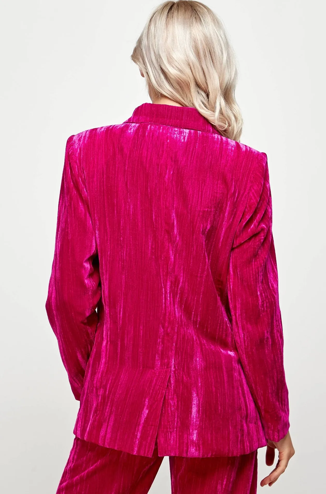 Magic Touch Crinkle Velvet Blazer
