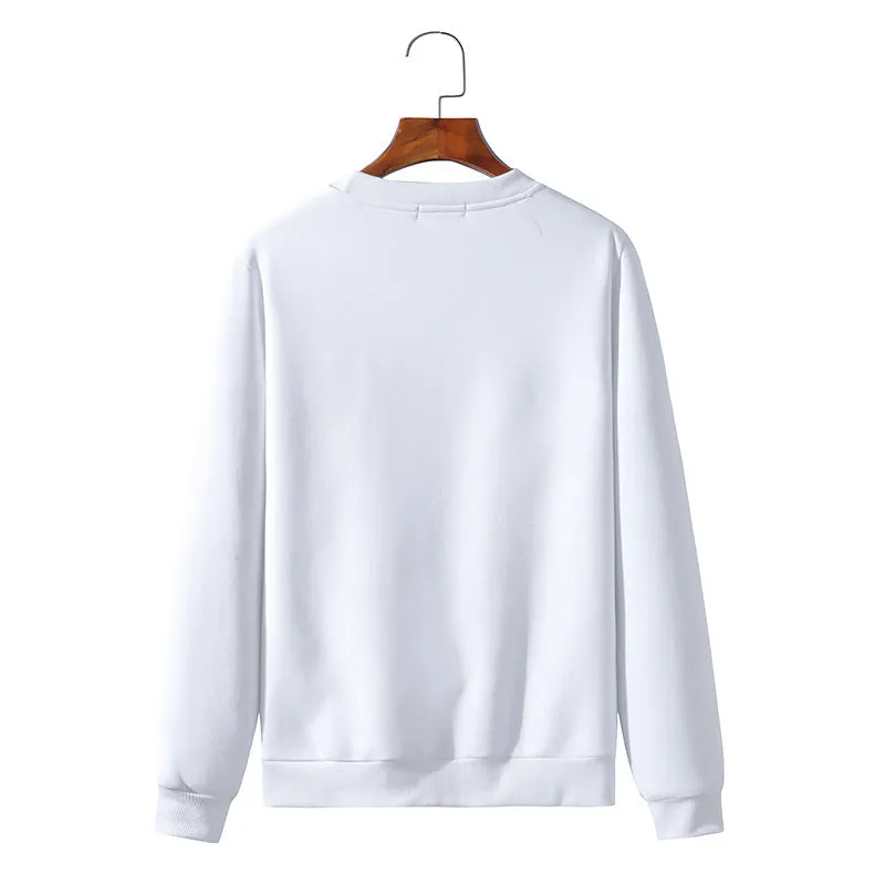 Men's Christmas Cat Print Round Neck Long Sleeve Sweatshirt