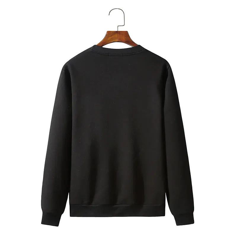 Men's Christmas Cat Print Round Neck Long Sleeve Sweatshirt