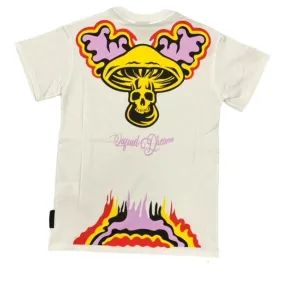 Mushroom T-shirt manica corta da uomo in cotone 19019-02 bianca