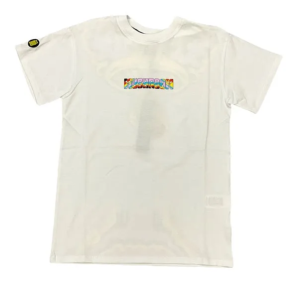 Mushroom T-shirt manica corta da uomo in cotone 19019-02 bianca