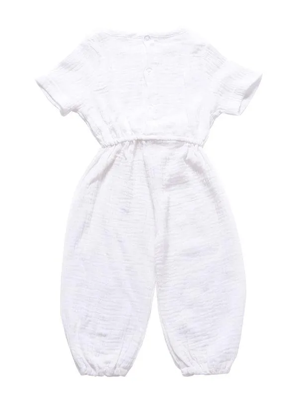 Muslin Solid Color Elasticity Overall