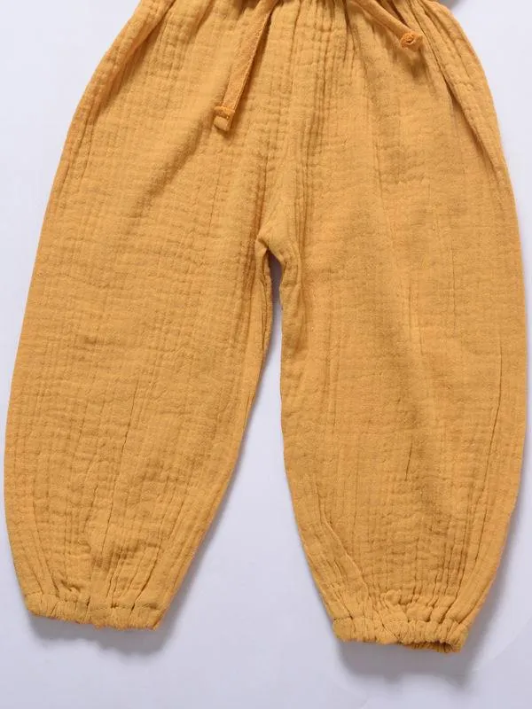 Muslin Solid Color Elasticity Overall