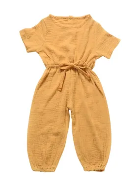 Muslin Solid Color Elasticity Overall