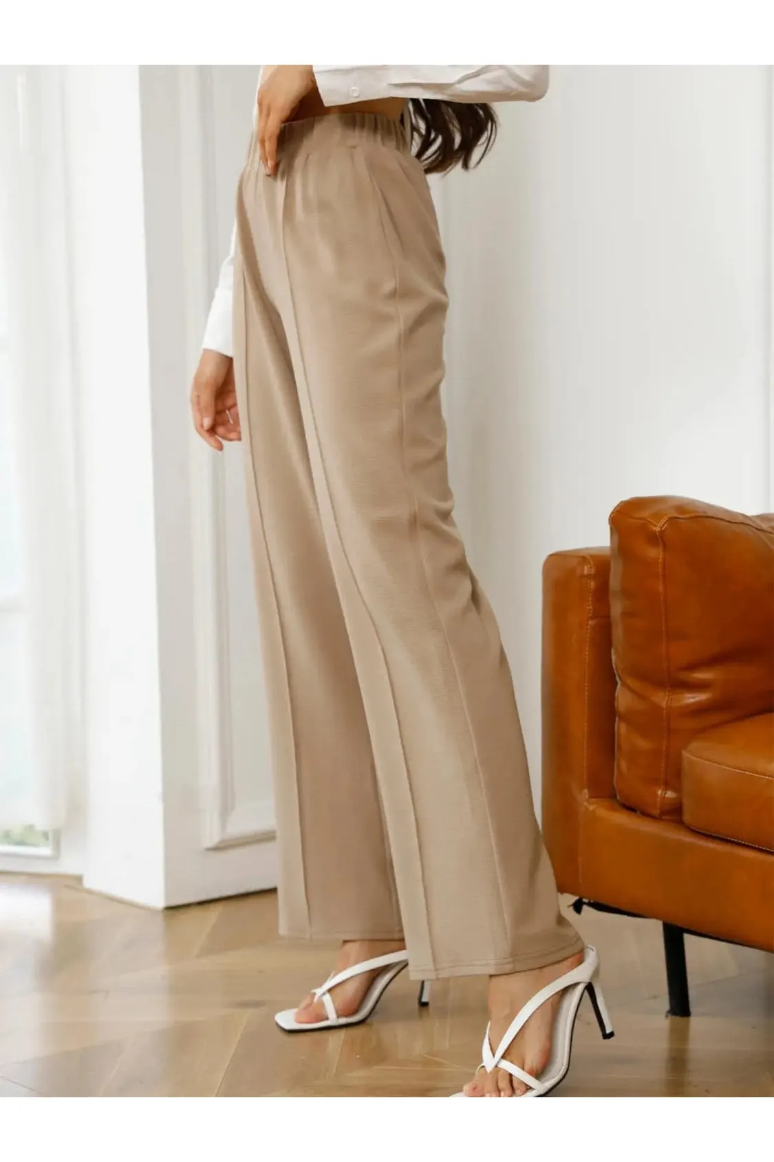 NicholesGifts Women High Waist Straight Pants