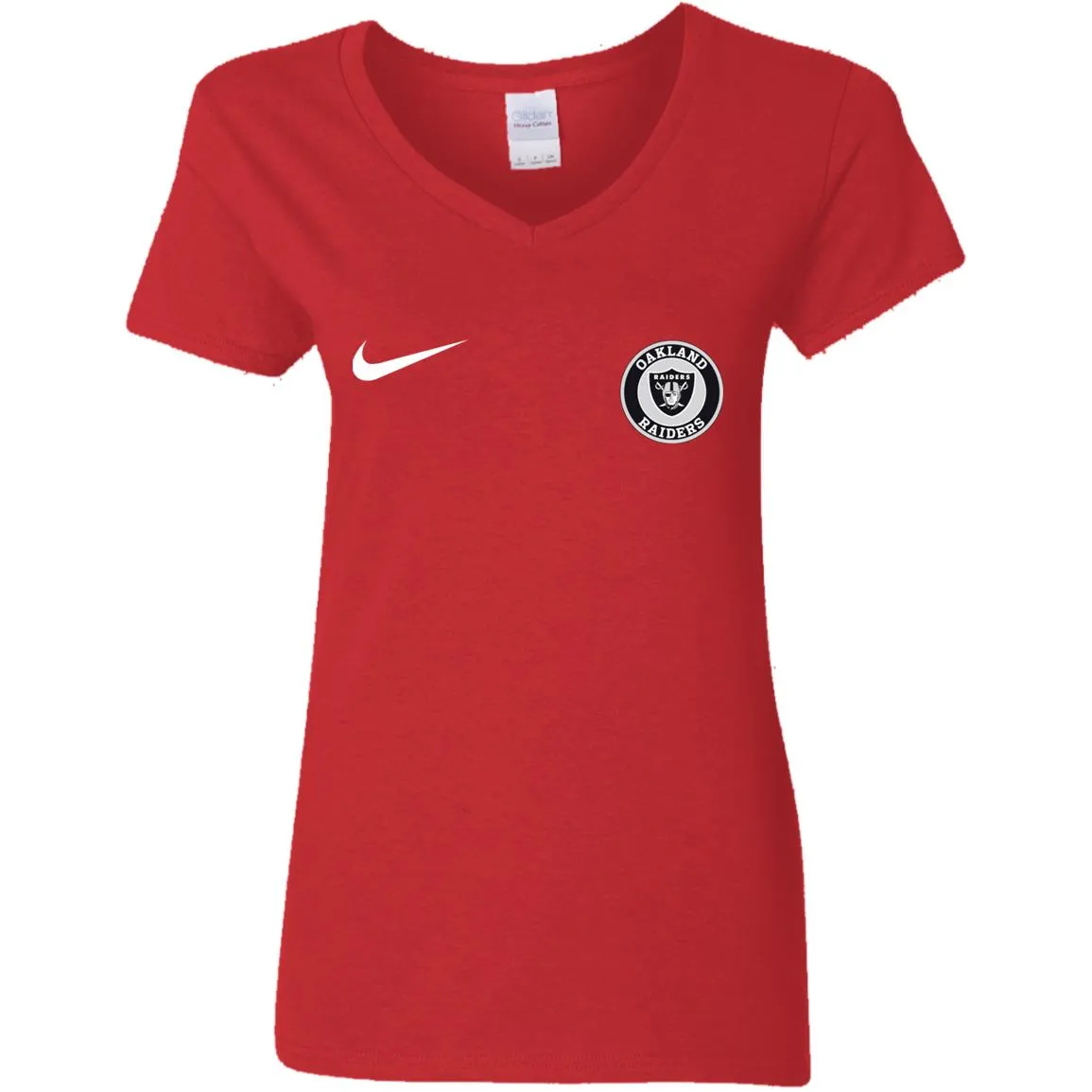 Nike Oakland Raiders Nfl Football Women V-Neck T-Shirt