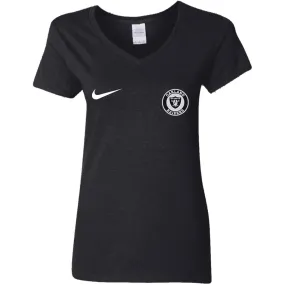 Nike Oakland Raiders Nfl Football Women V-Neck T-Shirt