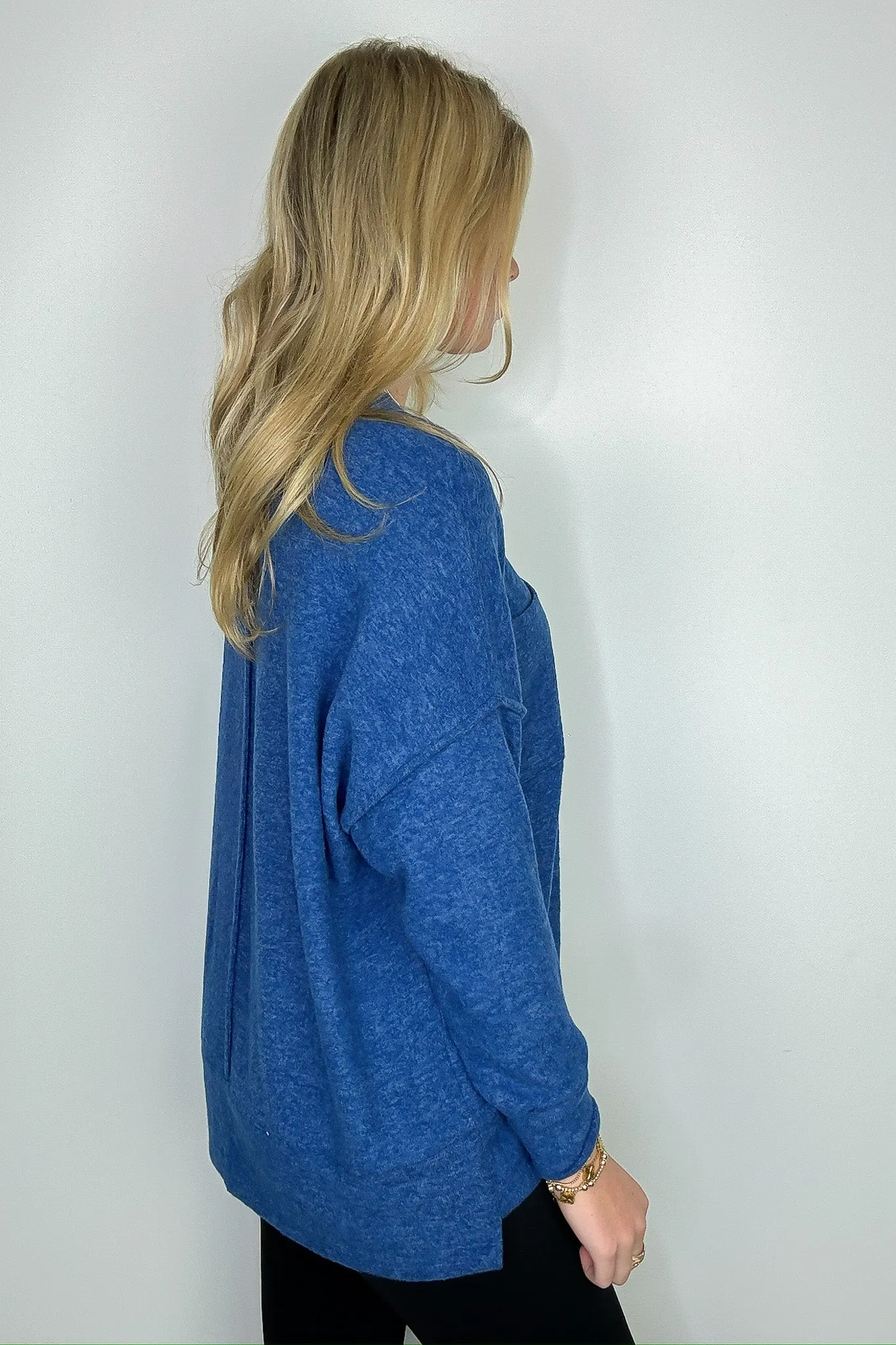Noellie Brushed Melange Knit Pocket Pullover