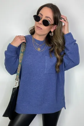 Noellie Brushed Melange Knit Pocket Pullover