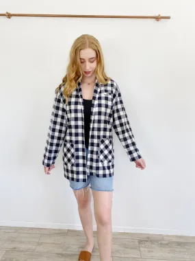 NORMA KAMALI Revolve Oversized Flannel Blazer Medium