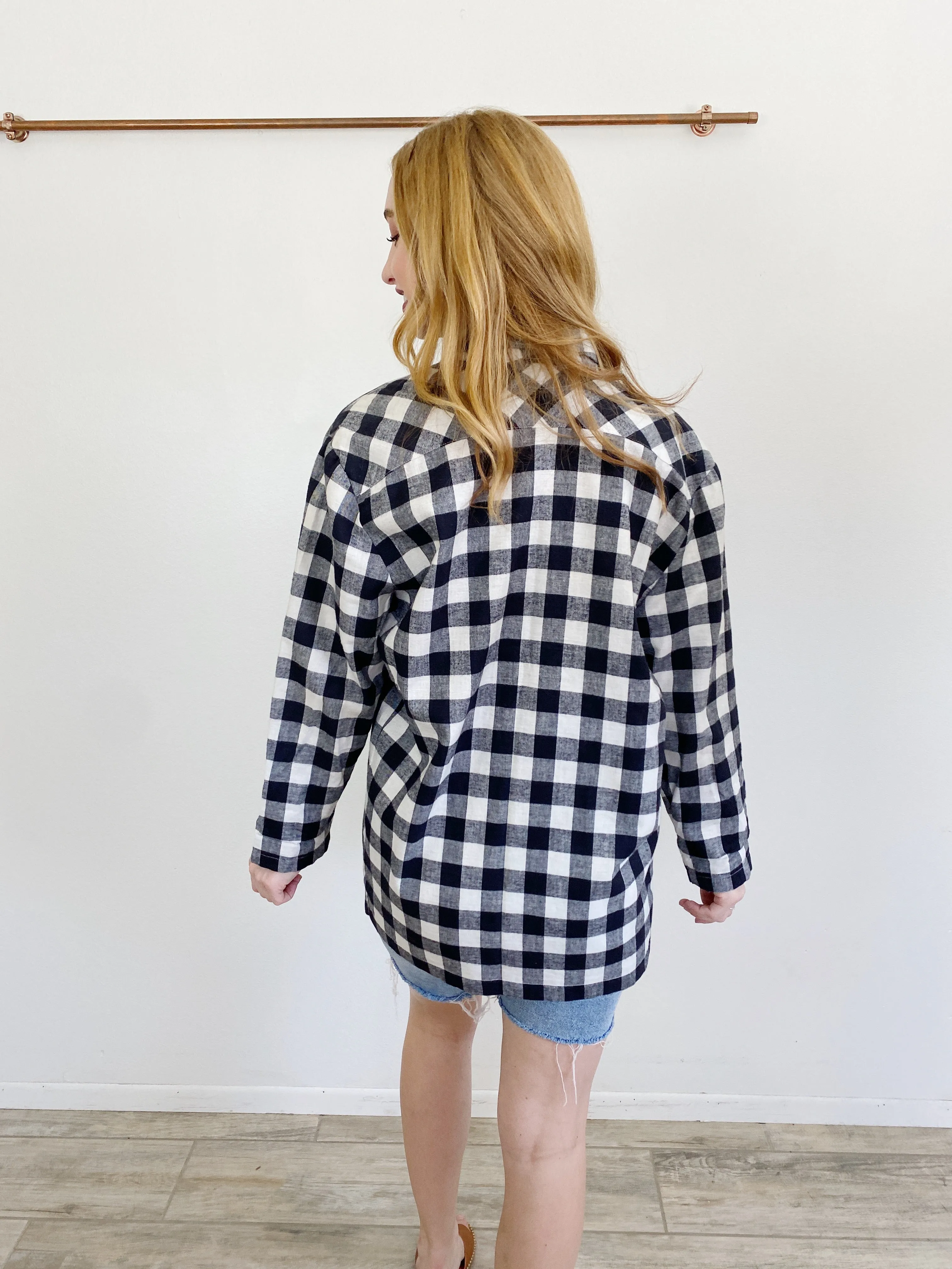 NORMA KAMALI Revolve Oversized Flannel Blazer Medium