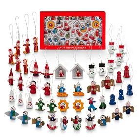 Old Fashion Wood Miniature Ornaments, Set of 24