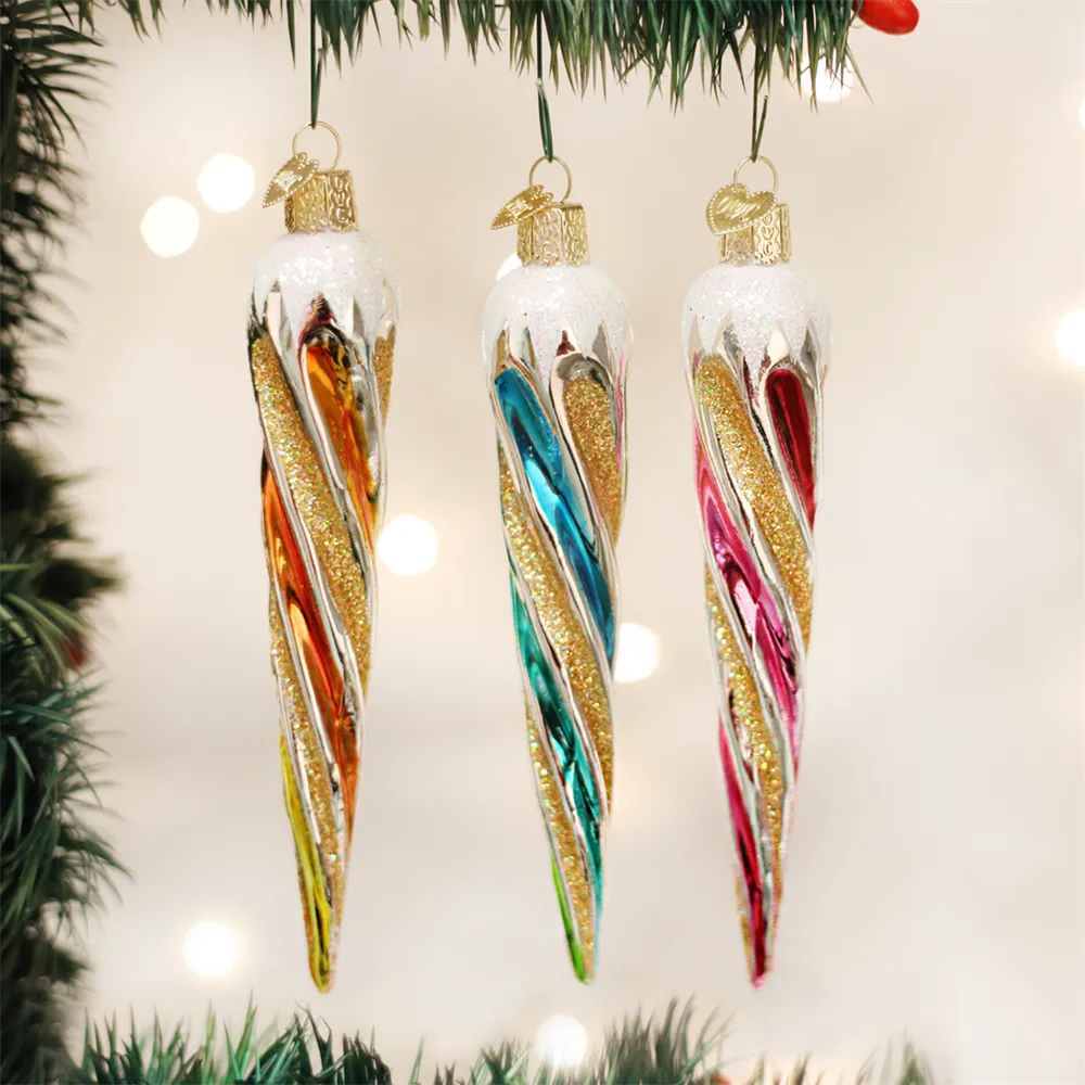 Old World Christmas Fashion Icicles Glass Ornament