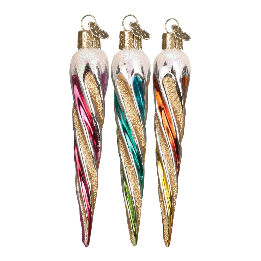 Old World Christmas Fashion Icicles Glass Ornament