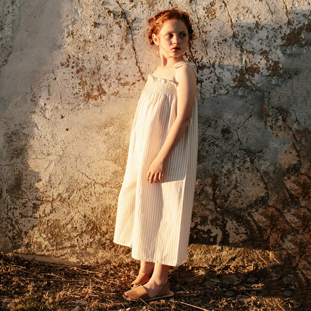 Overall Smocked Sandy Stripes