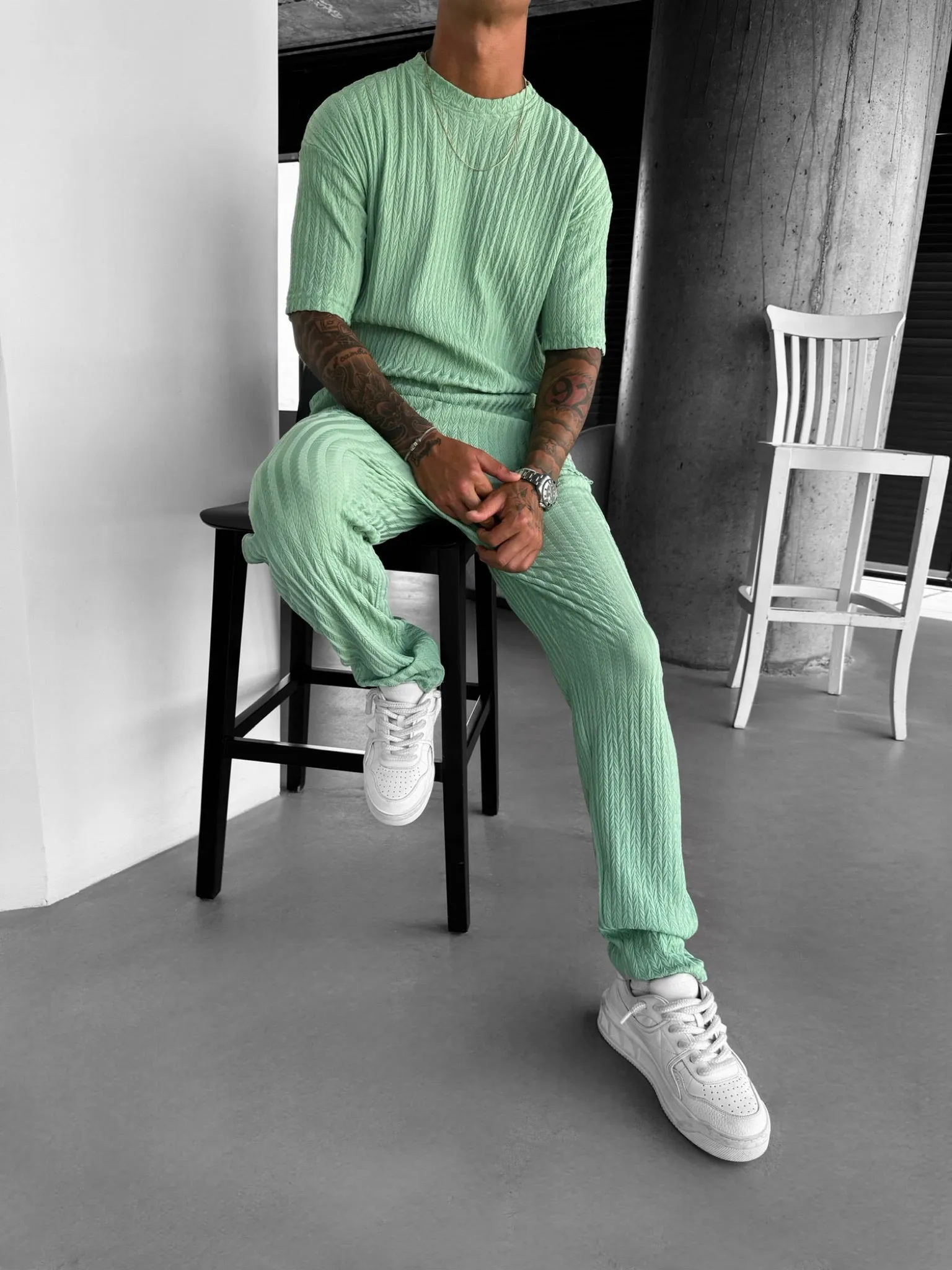 Oversize Structured T-Shirt - Quiet Green