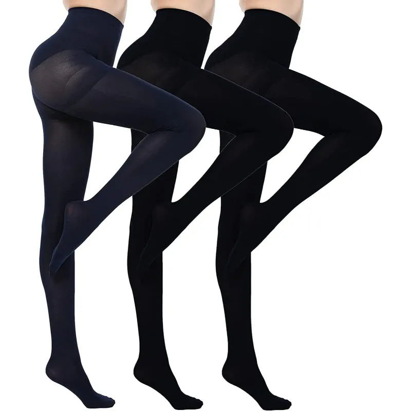 Pack Of 3 Women's Opaque Control Top Tights Comfort Stretch 70 Denier Pantyhose