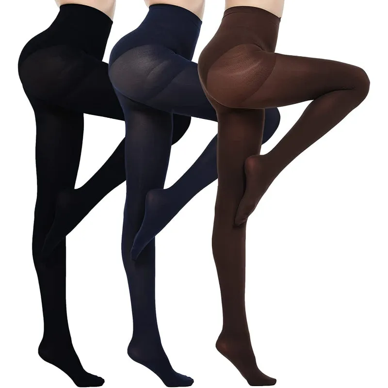 Pack Of 3 Women's Opaque Control Top Tights Comfort Stretch 70 Denier Pantyhose